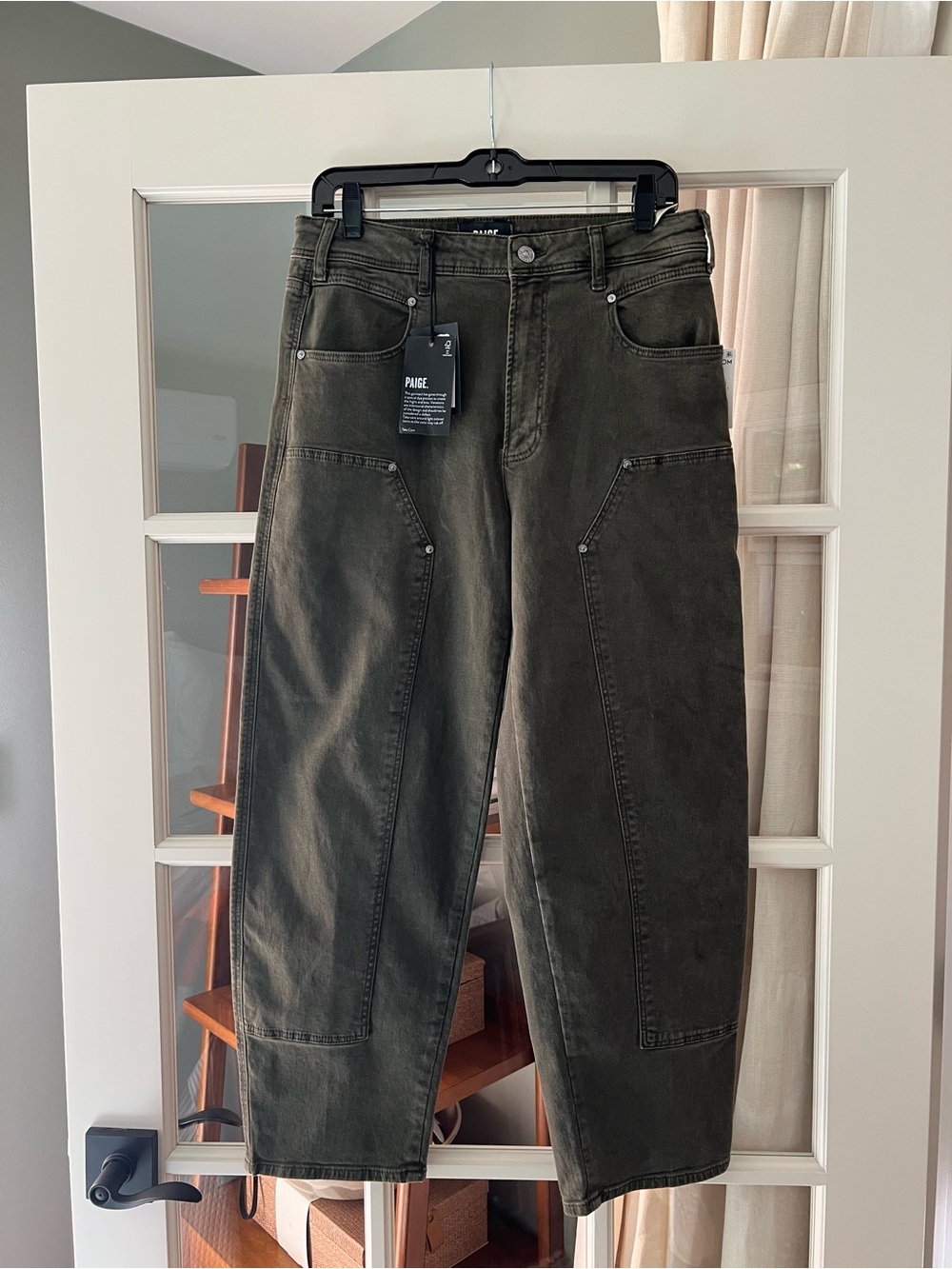 PAIGE Women’s Olive Green Utility Jeans